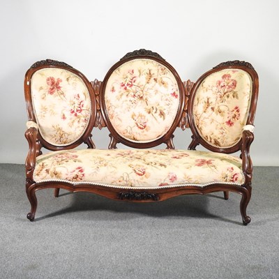Lot 491 - A 19th century carved walnut and floral...