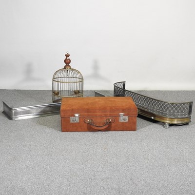 Lot 523 - A steel fender, together with a brass fender,...