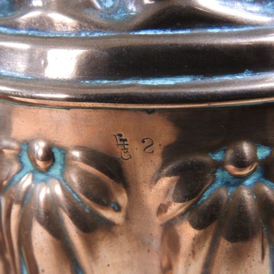 Lot 8 - A Victorian copper jelly mould, stamped H. L....
