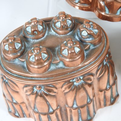 Lot 8 - A Victorian copper jelly mould, stamped H. L....