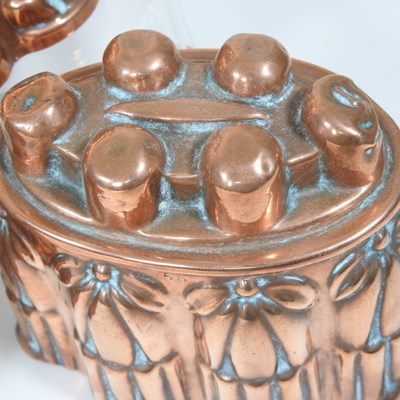 Lot 8 - A Victorian copper jelly mould, stamped H. L....