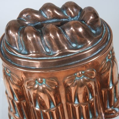 Lot 8 - A Victorian copper jelly mould, stamped H. L....