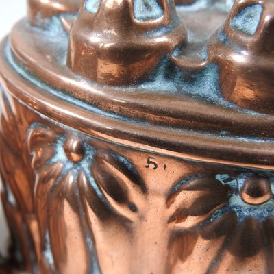 Lot 8 - A Victorian copper jelly mould, stamped H. L....
