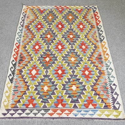 Lot 342 - A kelim rug, with all over geometric designs,...