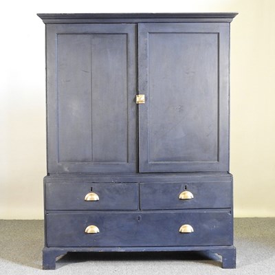 Lot 8 - A George III and later dark blue painted dwarf...