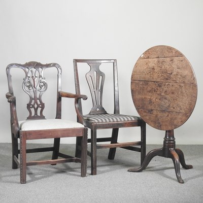 Lot 477 - A George III carved mahogany elbow chair,...