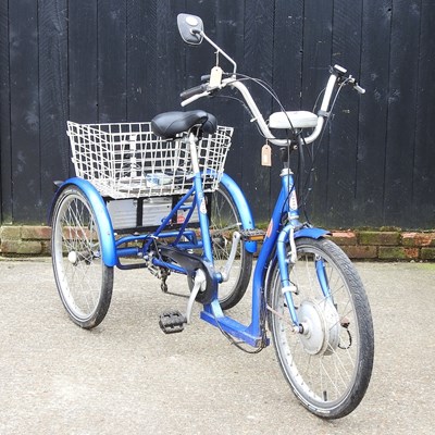 Lot 29 - A Powabyke blue electric tricycle, with charger