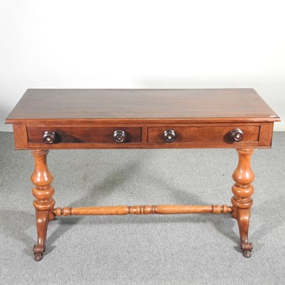 Lot 500 - A Victorian inlaid stretcher table, on splayed...