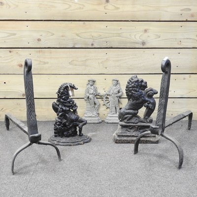 Lot 128 - A cast iron Mr Punch doorstop, 33cm high,...