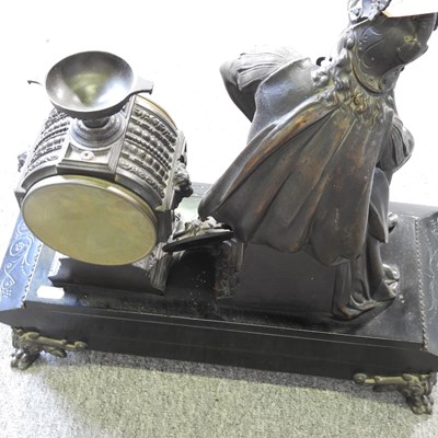 Lot 53 - A 19th century gilt spelter figural mantel...