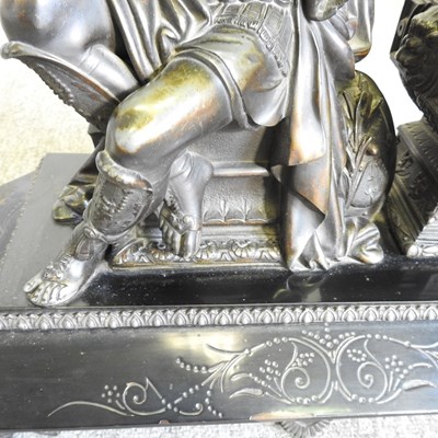 Lot 53 - A 19th century gilt spelter figural mantel...