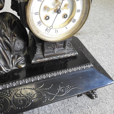 Lot 53 - A 19th century gilt spelter figural mantel...