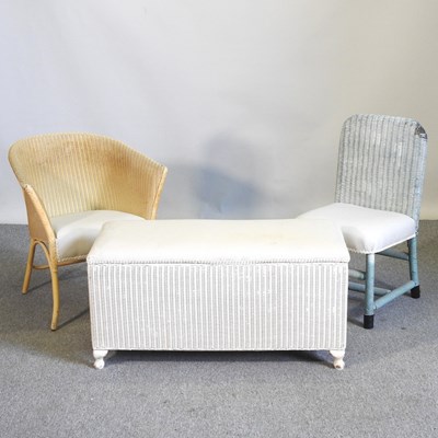 Lot 548 - A 1930's Lloyd Loom ottoman, together with a...