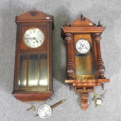 Lot 556 - A 19th century walnut cased vienna style wall...