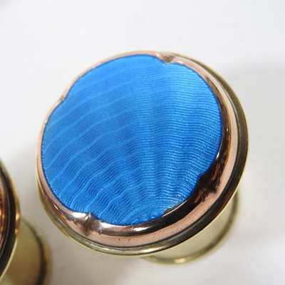 Lot 30 - A cut glass scent bottle, with a gilt and blue...