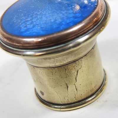 Lot 30 - A cut glass scent bottle, with a gilt and blue...
