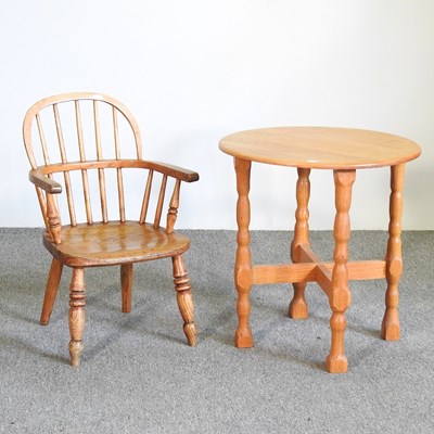 Lot 705 - A child's ash and elm windsor style armchair,...