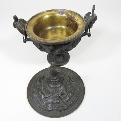 Lot 42 - A 19th century cast bronze cup and cover, of...