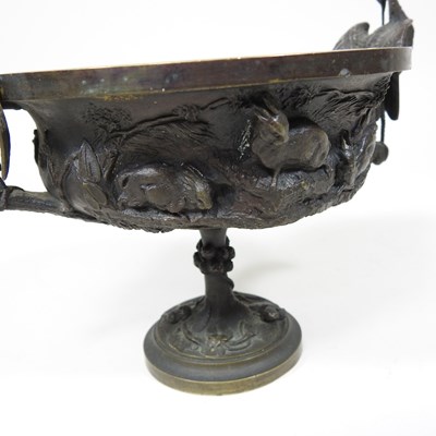 Lot 42 - A 19th century cast bronze cup and cover, of...