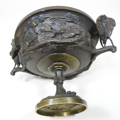 Lot 42 - A 19th century cast bronze cup and cover, of...