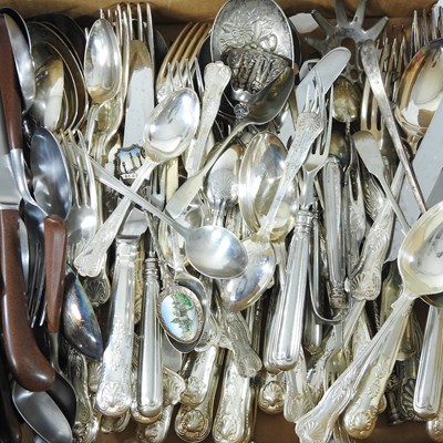 Lot 267 - A collection of silver plated cutlery and...