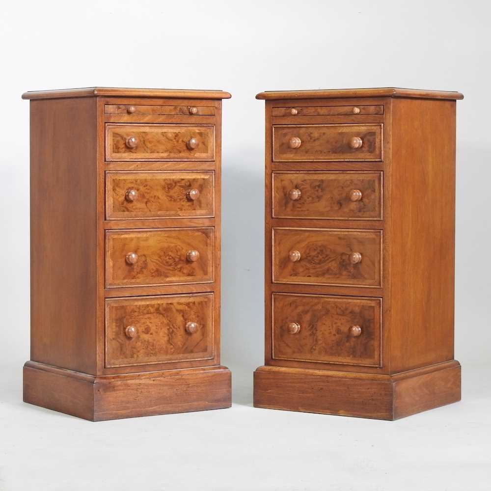 Lot 46 - A pair of hand made burr and featherbanded...