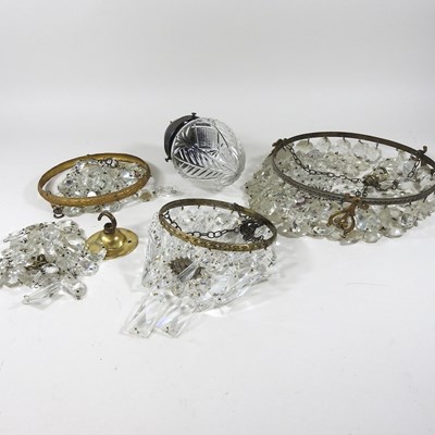 Lot 806 - Three early 20th century glass and gilt metal...