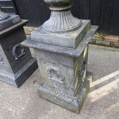 Lot 5 - A pair of impressive black painted cast iron...