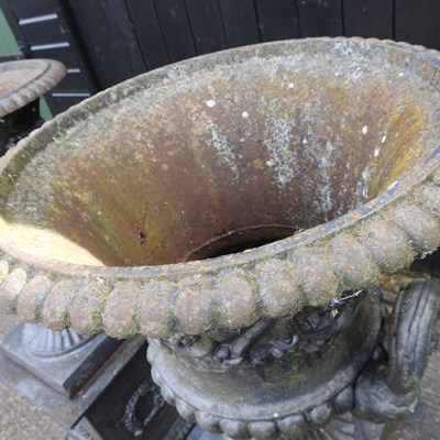 Lot 5 - A pair of impressive black painted cast iron...