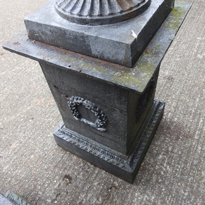 Lot 5 - A pair of impressive black painted cast iron...