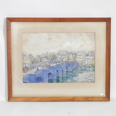 Lot 382 - Eve Lyn Hope, act.1940-1958, town scene with...
