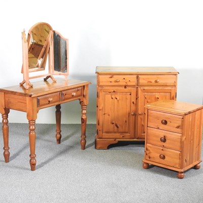 Lot 544 - A pine cabinet, 89cm wide, together with a...