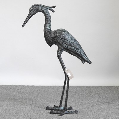 Lot 330 - A metal garden model of a heron, 70cm high