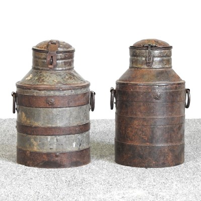 Lot 407 - A pair of milk churns, 32cm high