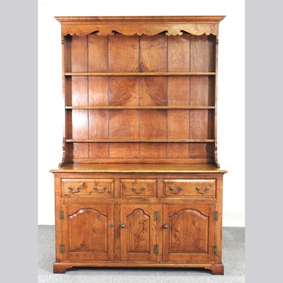 Lot 529 - An 18th century style oak dresser, with a...