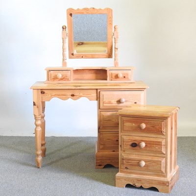 Lot 476 - A pine dressing table, together with a pine...