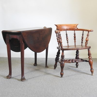 Lot 474 - An early 20th century elm seated smokers bow...