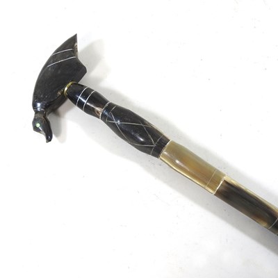 Lot 404 - An Indian horn sectional walking stick, 89cm long