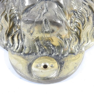 Lot 4 - A large brass lion mask door knocker, 22cm...