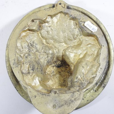 Lot 4 - A large brass lion mask door knocker, 22cm...