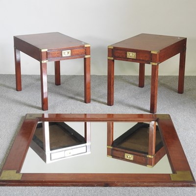 Lot 480 - A pair of military style side tables, together...