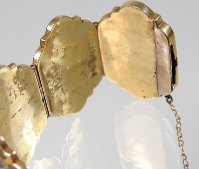 Lot 77 - An Eastern gilt and enamelled bracelet,...
