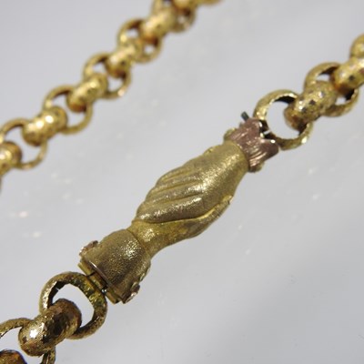 Lot 24 - A Georgian design heavy link long neckchain,...