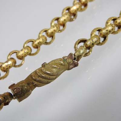 Lot 24 - A Georgian design heavy link long neckchain,...
