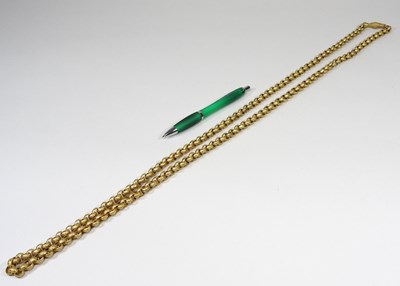 Lot 24 - A Georgian design heavy link long neckchain,...