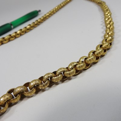 Lot 24 - A Georgian design heavy link long neckchain,...