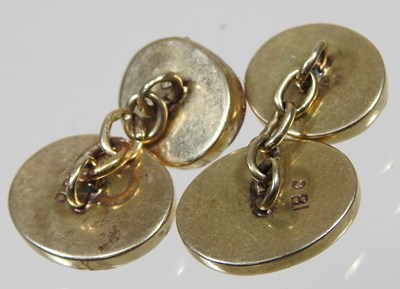 Lot 53 - A pair of 18 carat gold and red aventurine...
