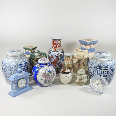 Lot 324 - A pair of Chinese blue and white ginger jars...