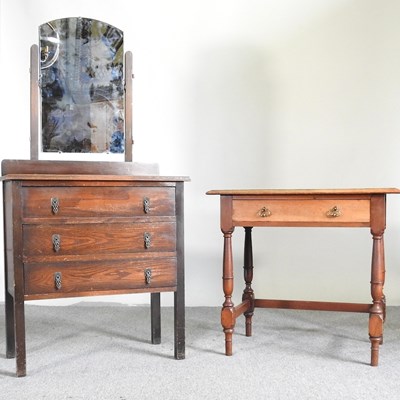 Lot 455 - An early 20th century walnut side table,...