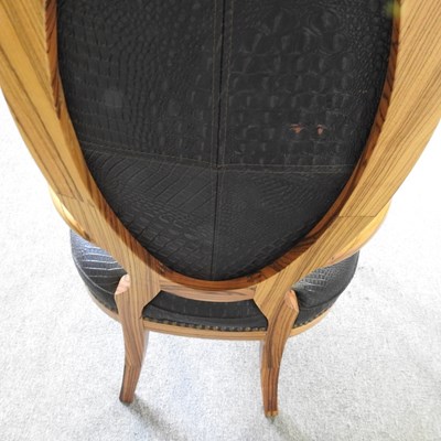 Lot 27 - A modern Italian zebrano open armchair, with...